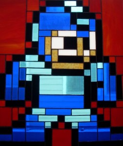 Megaman stained glass art